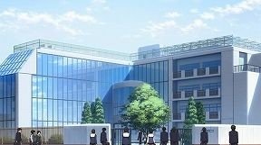 In front of Tokyo Animation College vocational school