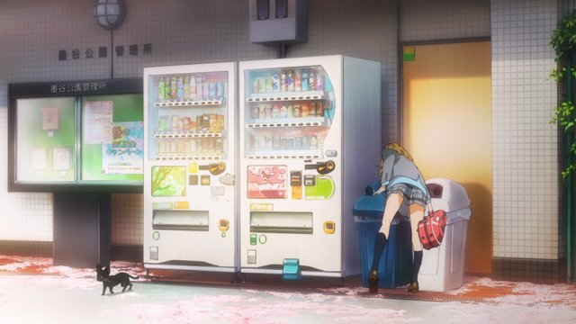 Kaori searching for a cat at the management office