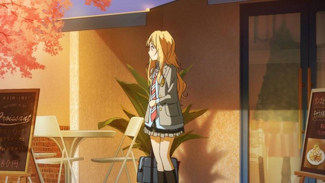 Kaori and Kousei's first cafe talk