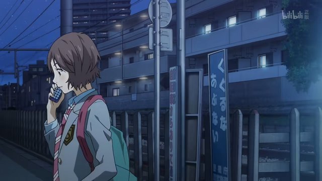 The crossing where Kōsei Arima and Kaori Miyazono walk together