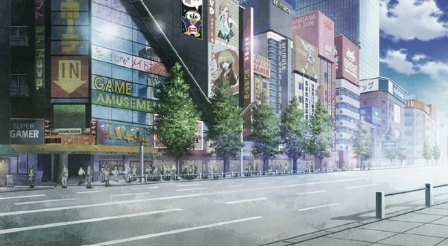 Central Street in front of anime/manga shop