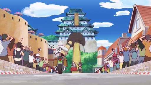 Spacious plaza in front of a magnificent Japanese castle