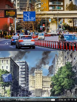 Busy Avenue Intersection