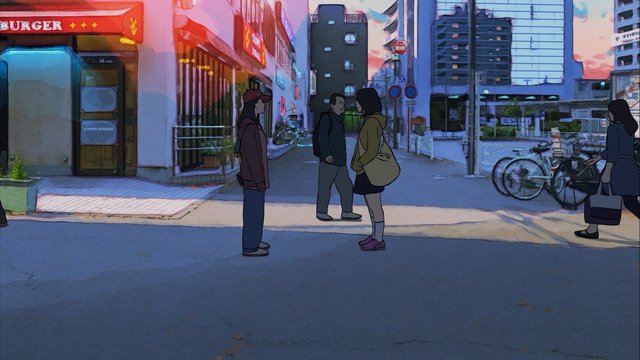 In front of the fast food restaurant