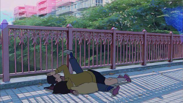 红色栏杆桥