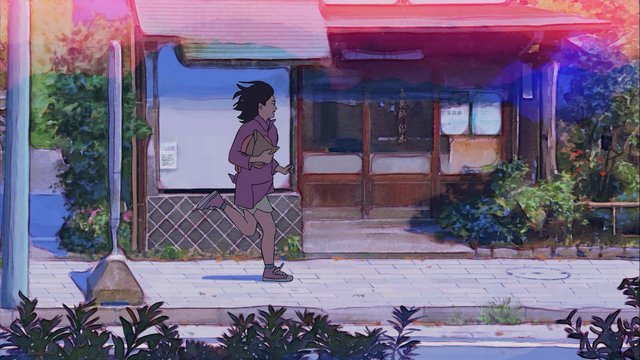 鈴木表具店の前