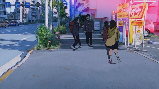Street in front of parking lot Hana passes