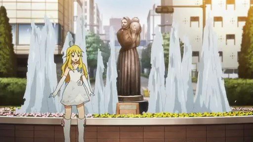 Summer break by the fountain