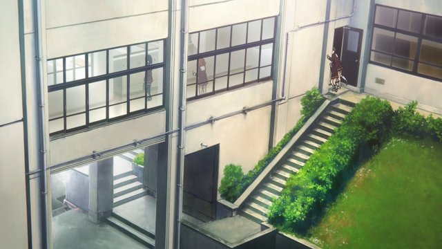 Morning encounter on the connecting bridge at Kitauji High School