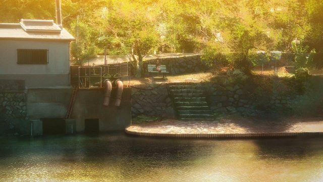 Riverside Bench at Dusk