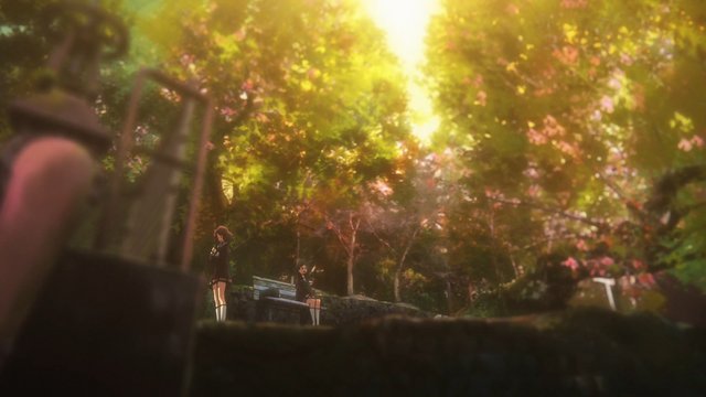 Kumiko's Bench at Dusk from Below