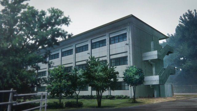 Slope in front of Kitauji High School's main gate