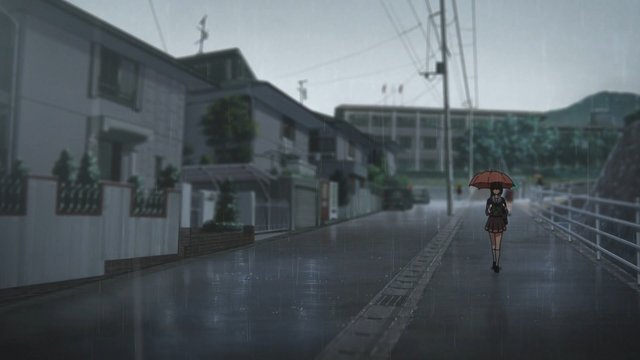 Rainy school gate
