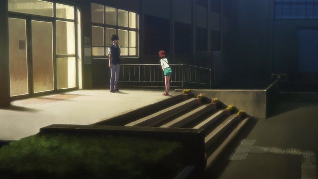 Kitauji High School nearest classroom entrance at night