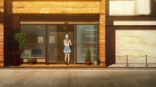 In front of a Chinese bakery