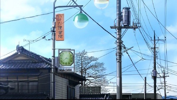 Nostalgic Street in Front of Old Barbershop