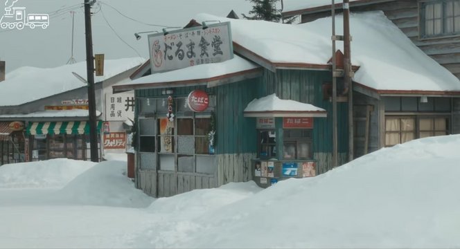 Old diner in front of Abuta Station