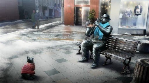 Saxophonist and Cat