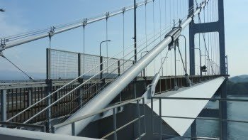 Cycling across a triple suspension bridge