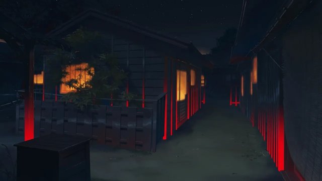 Stone-paved tea house street