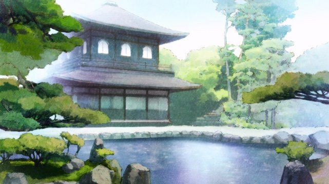 Contemplation before the Zen rock garden