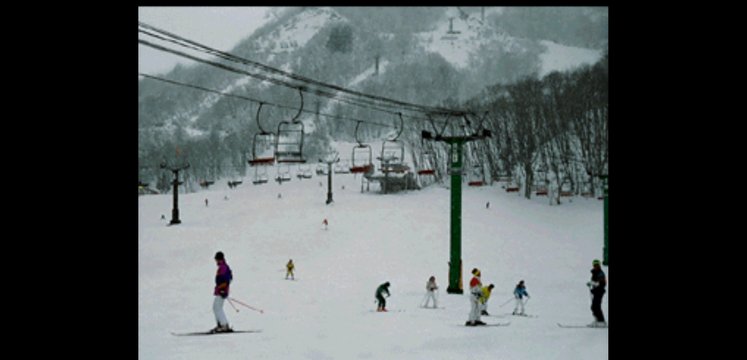 Ski lift in a blizzard