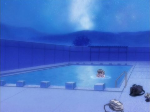 Protagonist leaving school after class in episode 1