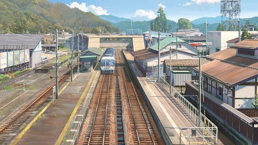 The bridge where Taki walks with Miki and Tsukasa