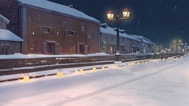 Gas lamps along the canal
