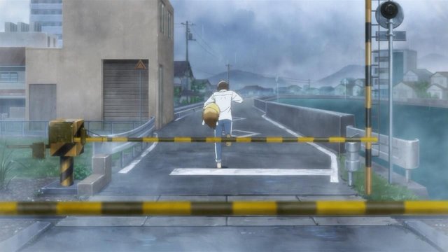 Railroad crossing scene