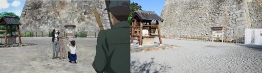 唐津城二の丸の散歩シーン