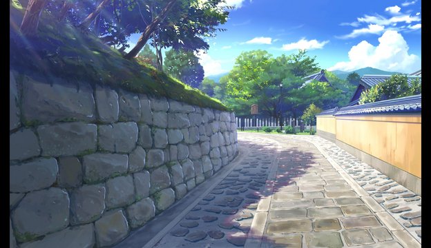 Autumn Leaves Stone Steps and Temple Gate