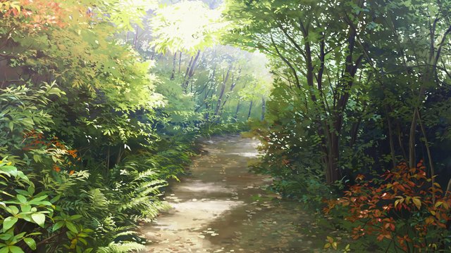 Mountain path and torii gate