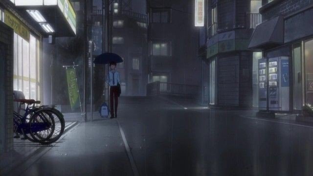 Ice cream on a rainy night