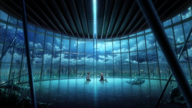 Observation deck in the city night