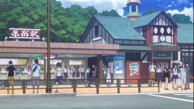 Meeting at the wooden station