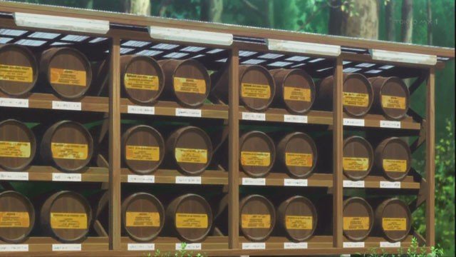 Wine barrels on the approach