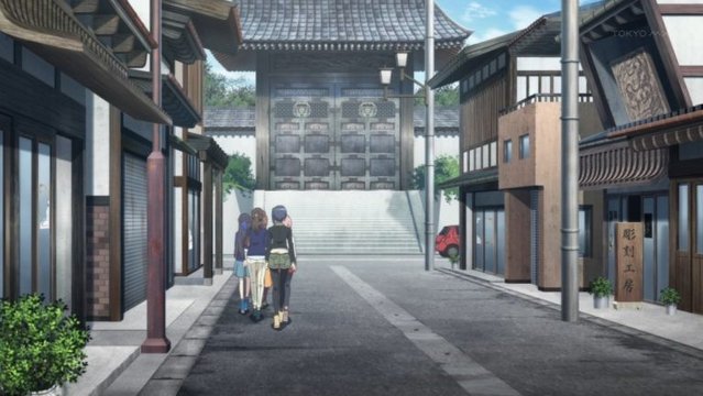 Street in front of the woodcarver's workshop