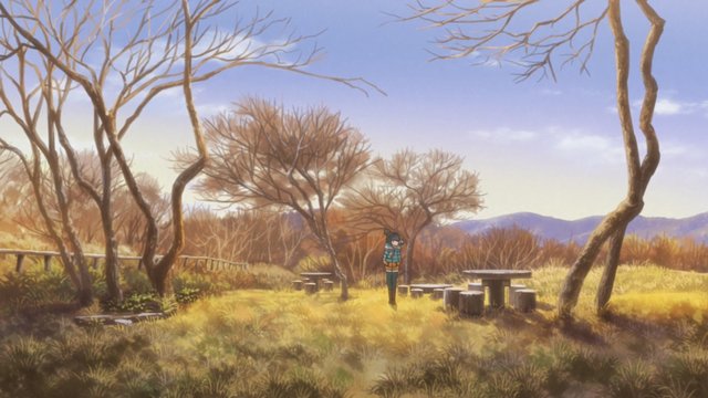 駐車場休憩所の夕暮れ