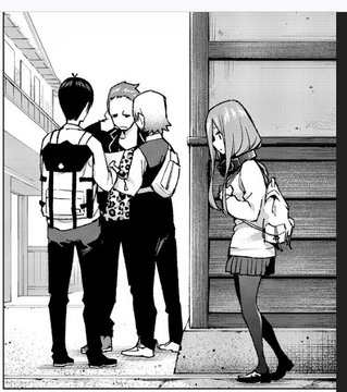 The quintuplets in kimonos in front of a building on a historic street