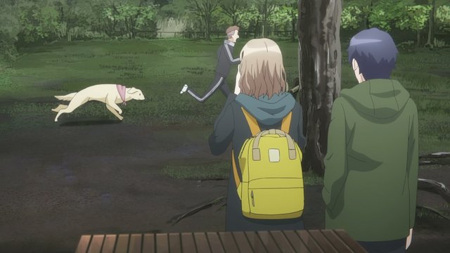 公園の遊歩道での会話