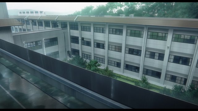 Panoramic shot from the rooftop of Kitauji High School (overcast)