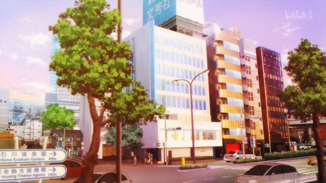 出版社本社ビル前