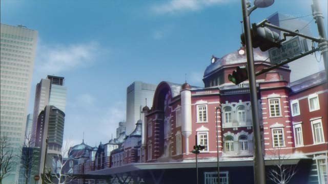 Farewell in front of the red-brick station