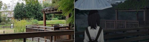 Beside the park bench