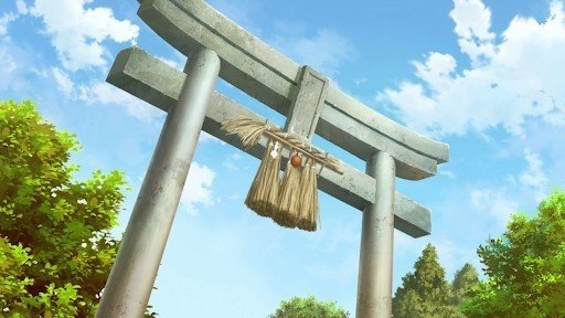 神社鸟居前的恶作剧