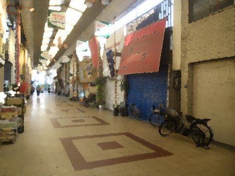 Shopping street entrance