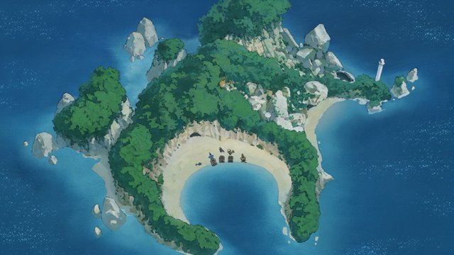 Uninhabited island beach