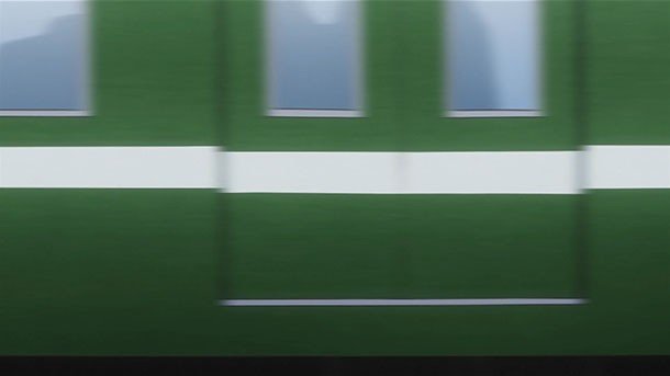 Retro Livery Train at Crossing