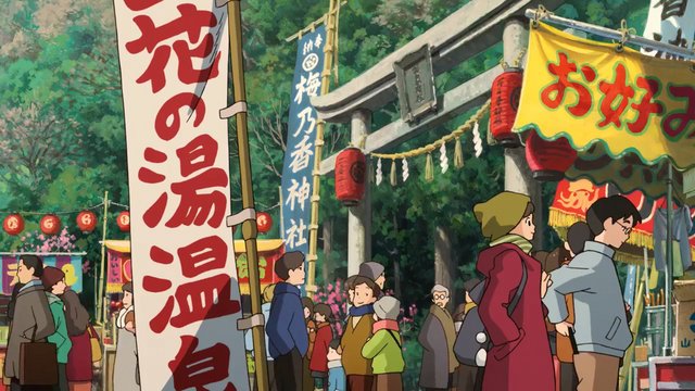 温泉街的朱红鸟居